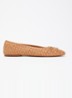 Wide Fit Heat ballerina van leer - Bruin