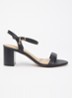 Wide Fit Jaycie sandalette van leer - Zwart