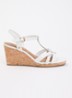 Wide Fit Karly sandalette van leer - Wit