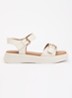Wide Fit Licia sandaal van leer - Gebroken wit