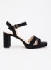 Wide Fit Manifesting sandalette van suède - Zwart