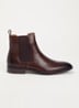 Wide Fit Matchin chelsea boot van leer - Donkerbruin