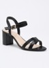 Wide Fit Merisa sandalette van leer - Antraciet