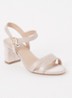 Wide Fit Merisa sandalette van leer - Roségoud