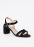 Wide Fit Merisa sandalette van leer - Zwart