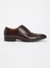 Wide Fit Solver veterschoen van leer met lakfinish - Donkerbruin