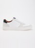 Wide Fit Tawly sneaker van leer met suède details - Wit