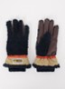 Handschoenen van teddy met logo en touchscreen functie - Donkerblauw