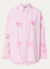 Blouse met pailletten en borduring - Lichtroze