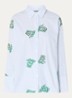 Blouse met pailletten en borduring - Blauw