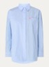 Blouse met streepprint en bostzak - Blauw