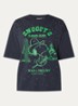 Junki T-shirt met strass en print - Antraciet