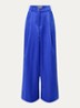 Karmen high waist wide fit palazzo broek met glanzende finish - Kobaltblauw