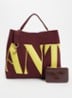 Karoll shopper met logoborduring en afneembare schouderriem - Aubergine