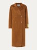 Kelp oversized mantel van wol met steekzakken - Oranjebruin