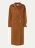Kelp oversized mantel van wol met steekzakken - Oranjebruin
