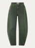 Kokos mid waist cropped balloon fit jeans met gekleurde wassing - Grijsmele