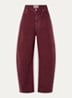 Kokos mid waist cropped balloon fit jeans met gekleurde wassing - Bordeauxrood