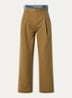 Krisp high waist wide fit broek met details van denim en steekzakken - Bruin