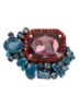 Kube broche met kristal - Violet