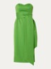 Midi jurk met strikceintuur - Groen