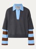 Sweater met kraag - Grijsmele