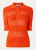 Top met opengewerkt dessin - Rood