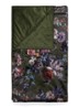Isabelle plaid met bloemenprint 170 x 135 cm - Mosgroen