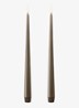 LED-kaars 30 cm set van 2 - Donkerbruin