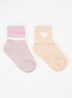 Herzen sokken in katoenblend 2-pack - Beige