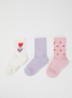Herzen sokken in katoenblend in 3-pack - Roze