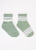 Ringel sokken in katoenblend 2-pack - Groen