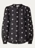 Blouse met borduring - Zwart