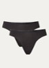 Daily Comfort string met logoband in 2-pack - Zwart