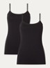 Daily Comfort tanktop met verstelbare bandjes in 2-pack - Zwart