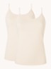 Daily Comfort tanktop met verstelbare bandjes in 2-pack - Donkerbeige