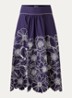 Florart midi jurk met volant - Blauw