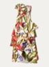 Florart midi jurk met volant - Gebroken wit