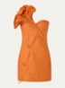 Miranda maxi jurk in linnenblend met print - Oranje