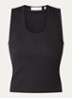 Cropped tanktop met logo - Zwart