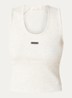 Cropped tanktop met logo - Gebroken wit