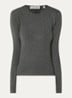 Fijngebreide pullover met ronde hals - Grijs
