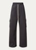 High waist wide fit joggingsbroek met steekzakken - Donkergrijs
