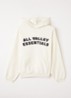 Hoodie met front- en backprint - Gebroken wit