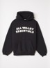 Hoodie met front- en backprint - Zwart