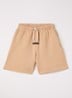Straight fit korte joggingbroek met logo - Camel