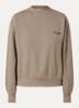 Sweater met logo en ronde hals - Zand
