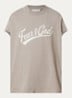 T-shirt met front- en backprint - Donkerbeige