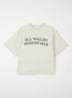 T-shirt met front- en backprint - Vanillegeel