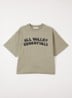 T-shirt met front- en backprint - Lindegroen